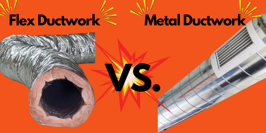 ductwork, flex, metal, ducts, heating, cooling, HVAC, connects HVAC system, main pipes, air flow, air flows through, flexible inner lining, insulation, 